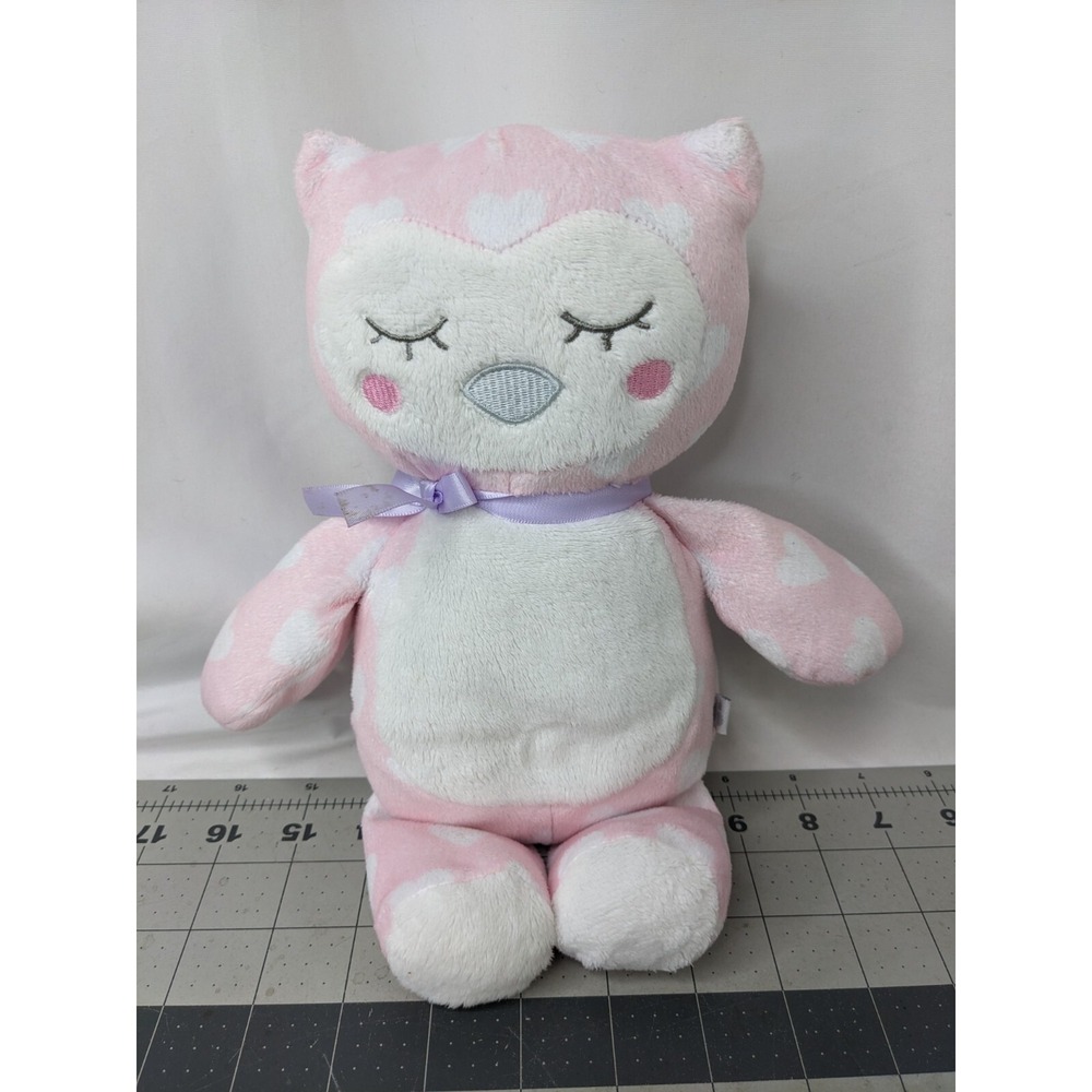 Just Born Pink White Owl Plush Heart Rattle‎ GC Brands Stuffed Animal Toy